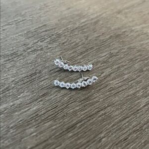 Elegant Silver Crystal Earrings